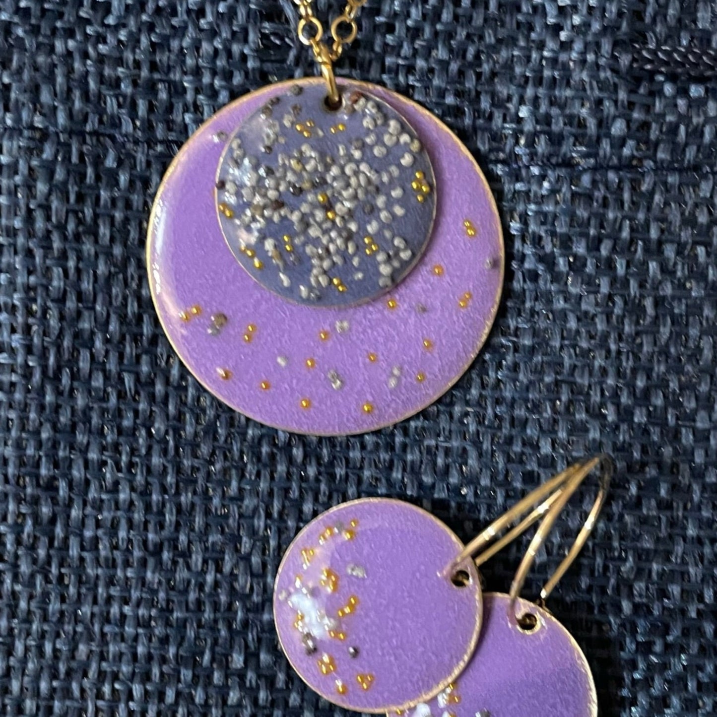 Collana e/o orecchini in ottone con ciondolo semi di papavero