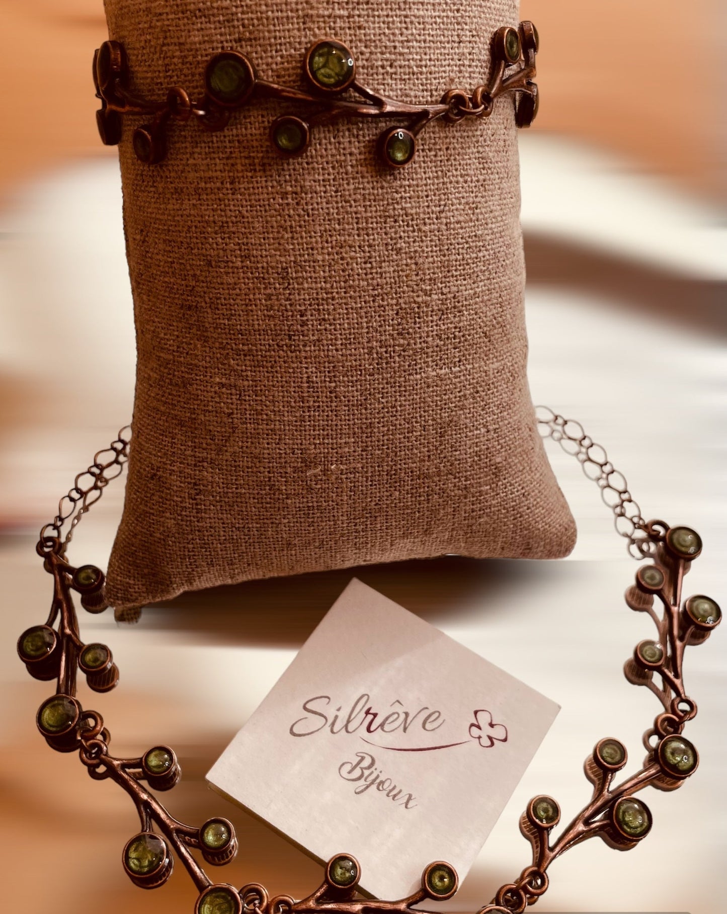 Collana 'boccioli' in rame rosso
