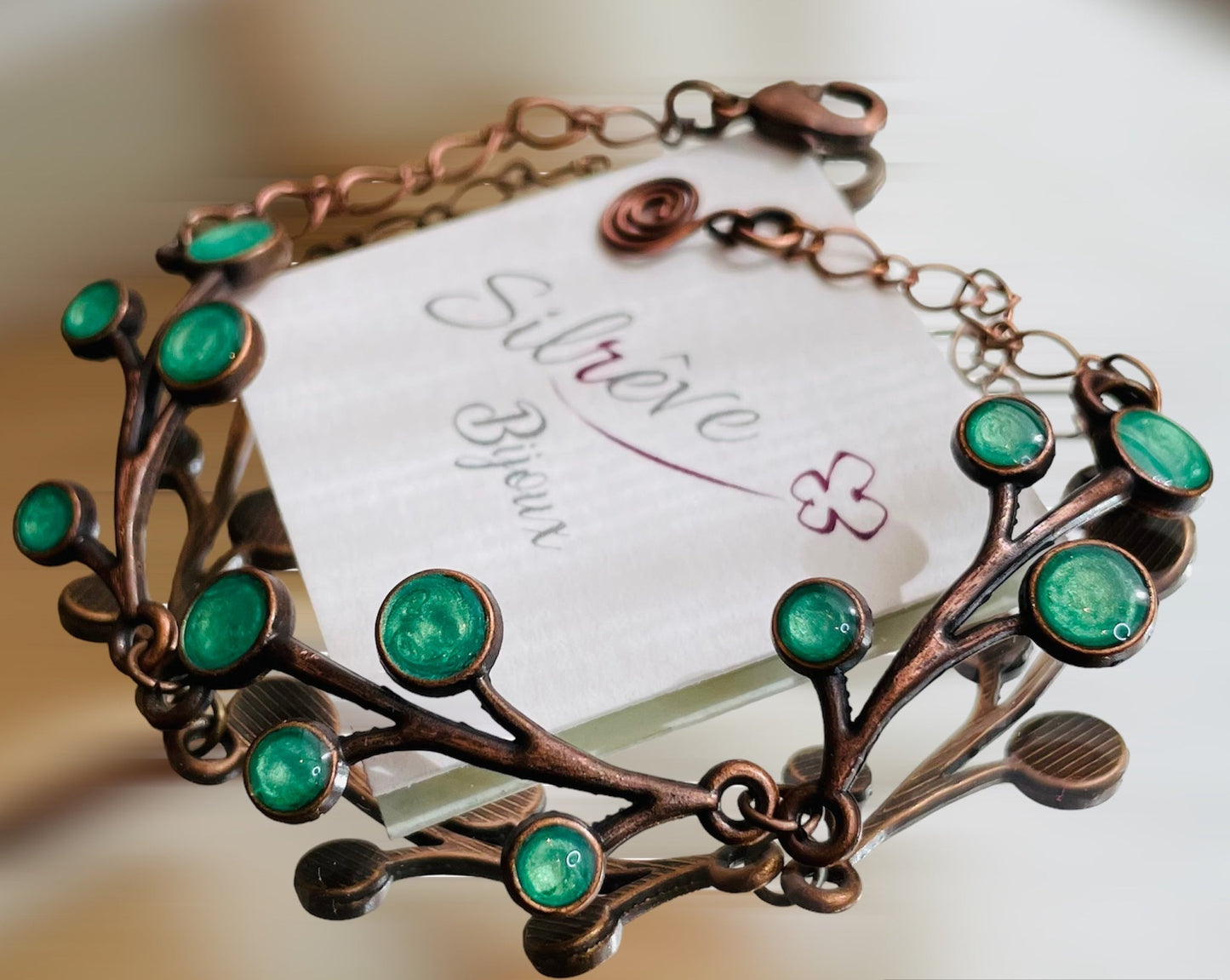 Collana 'boccioli' in rame rosso