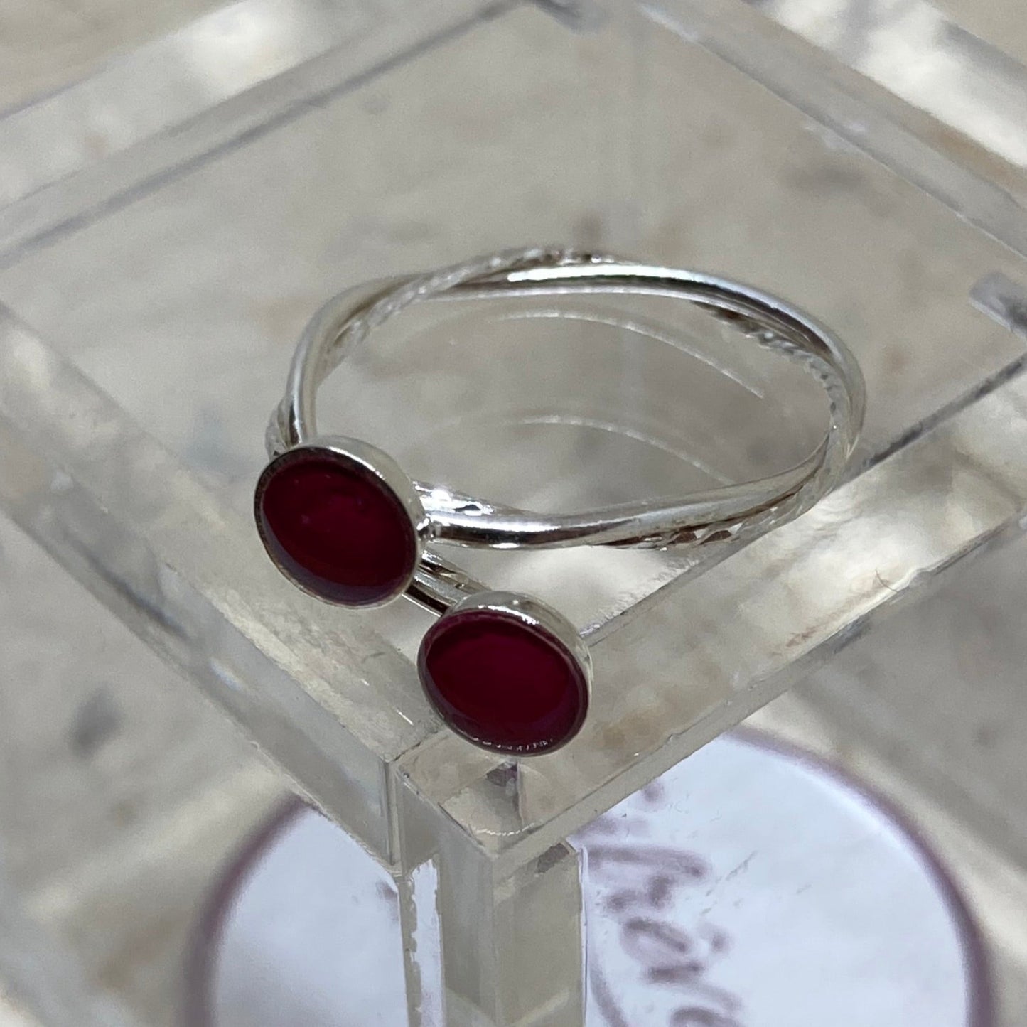 Anello doppio intrecciato, in Ag. 925