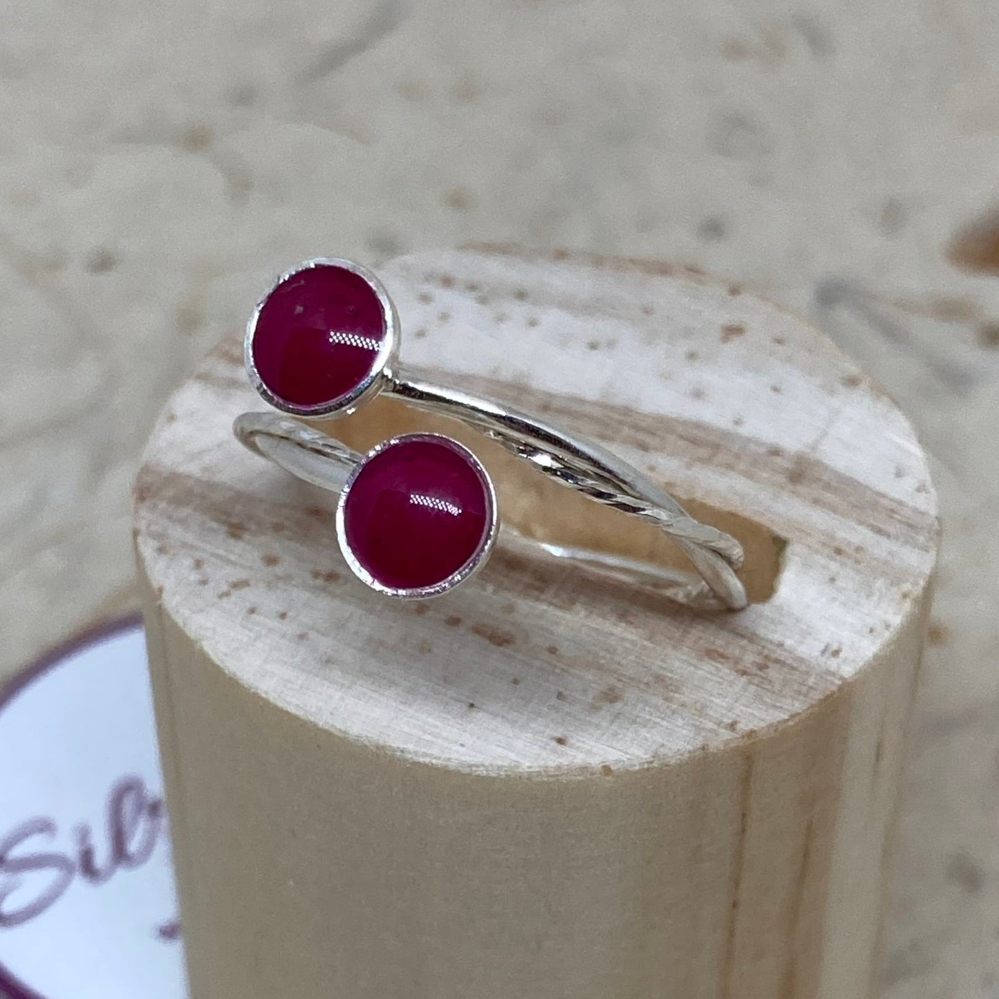 Anello doppio intrecciato, in Ag. 925