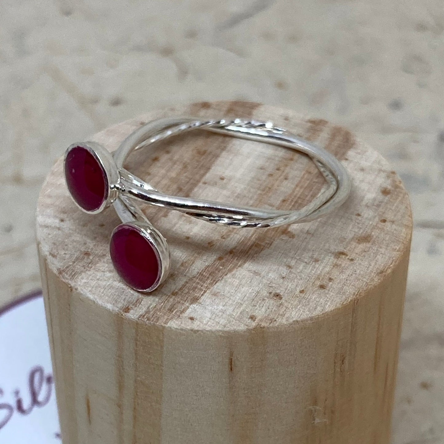 Anello doppio intrecciato, in Ag. 925