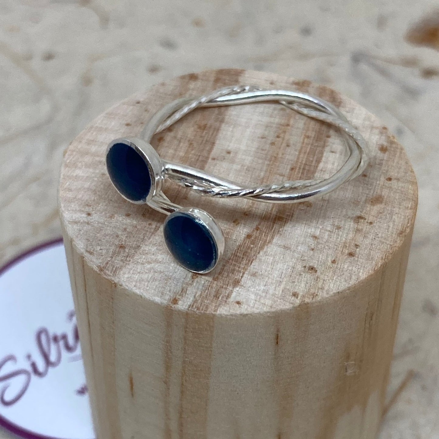 Anello doppio intrecciato, in Ag. 925