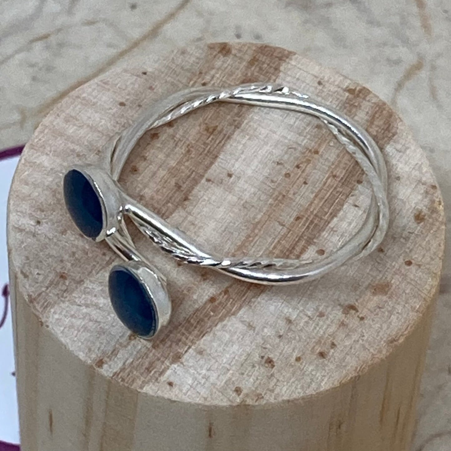 Anello doppio intrecciato, in Ag. 925