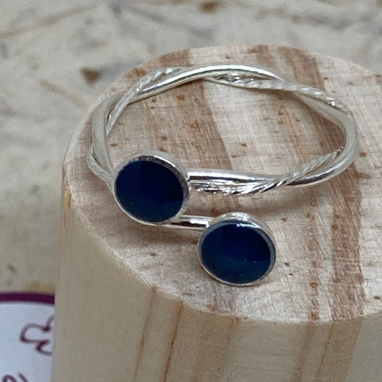 Anello doppio intrecciato, in Ag. 925