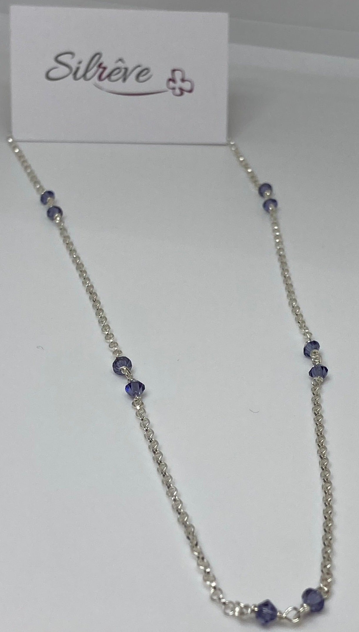 Girocollo rolò in Ag. 925, impreziosito con piccoli cristalli colorati