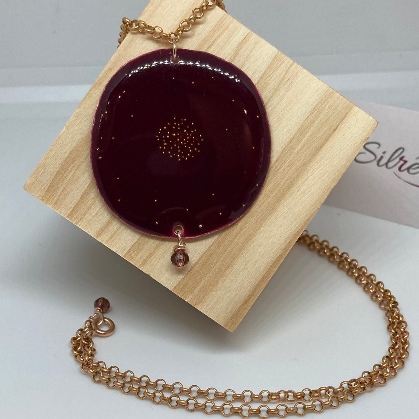 Collana in rame con ciondolo tondo 'Galassia'