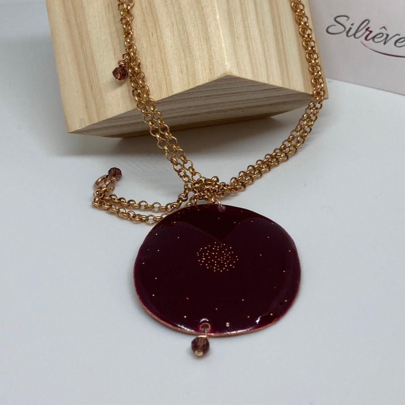 Collana in rame con ciondolo tondo 'Galassia'