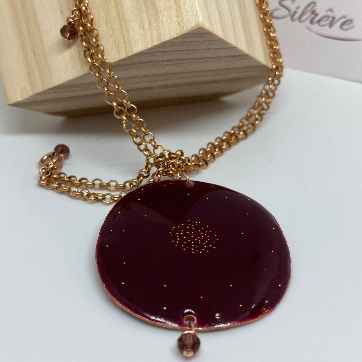Collana in rame con ciondolo tondo 'Galassia'