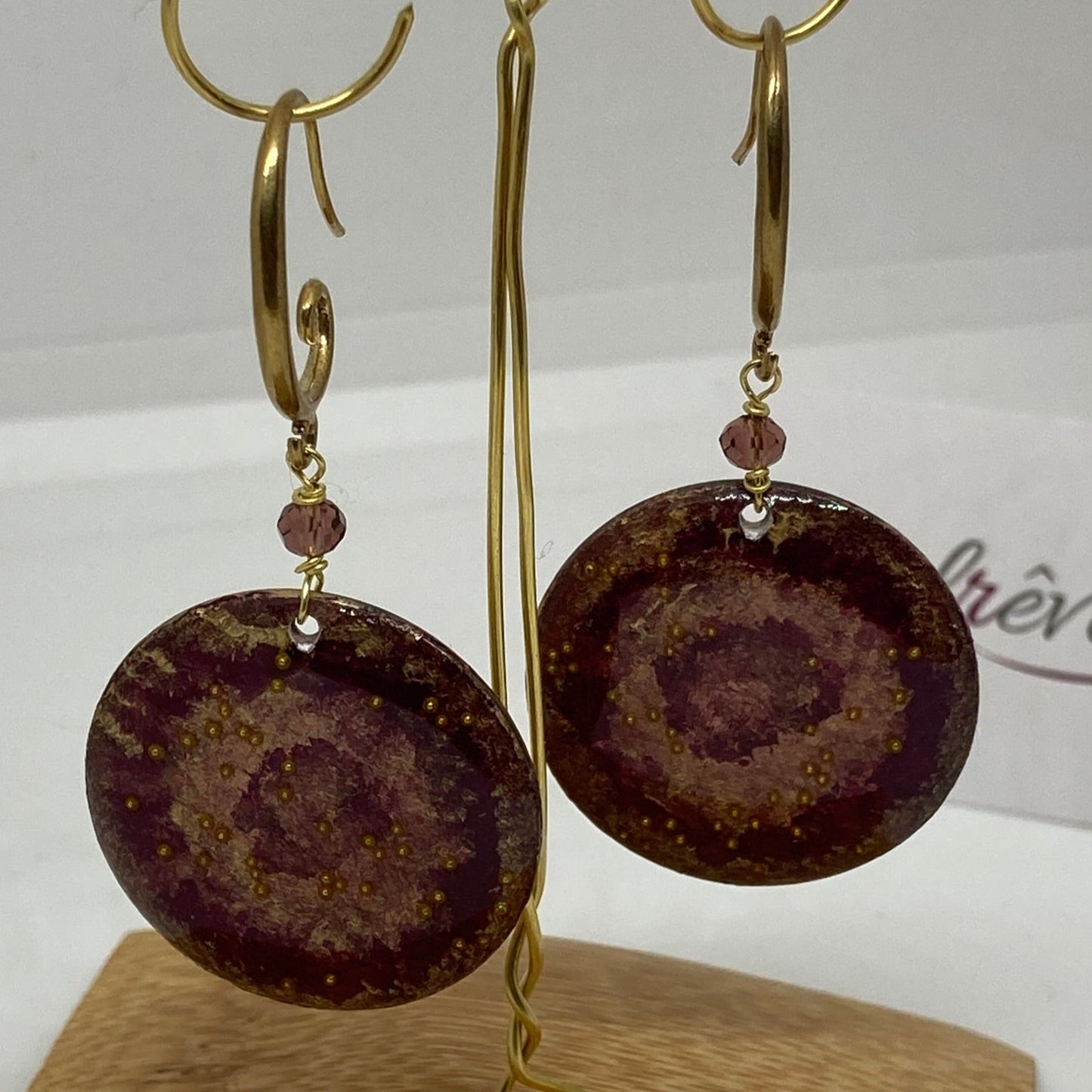 Orecchini pendenti in ottone naturale 'Materici'