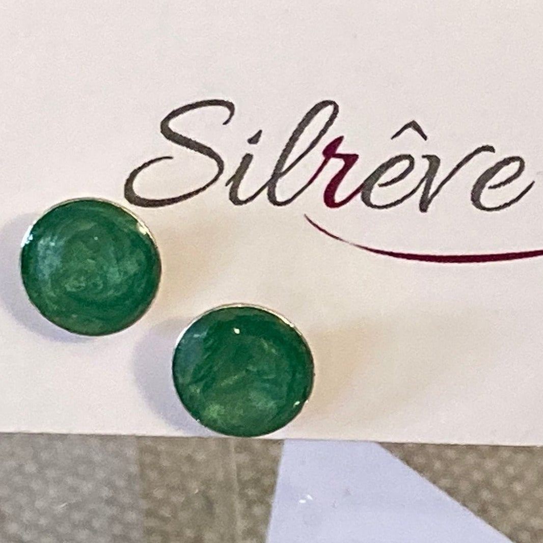 Orecchini lobo a bottoncino, in Ag. 925