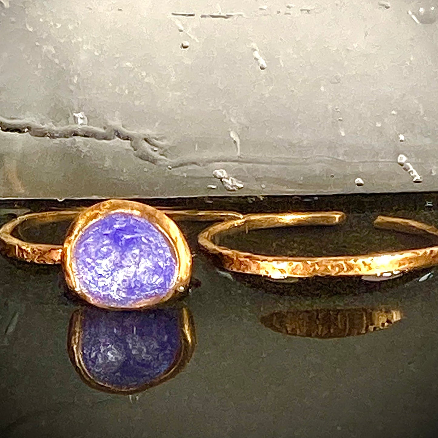 'Twogether' anello doppio in bronzo rosso