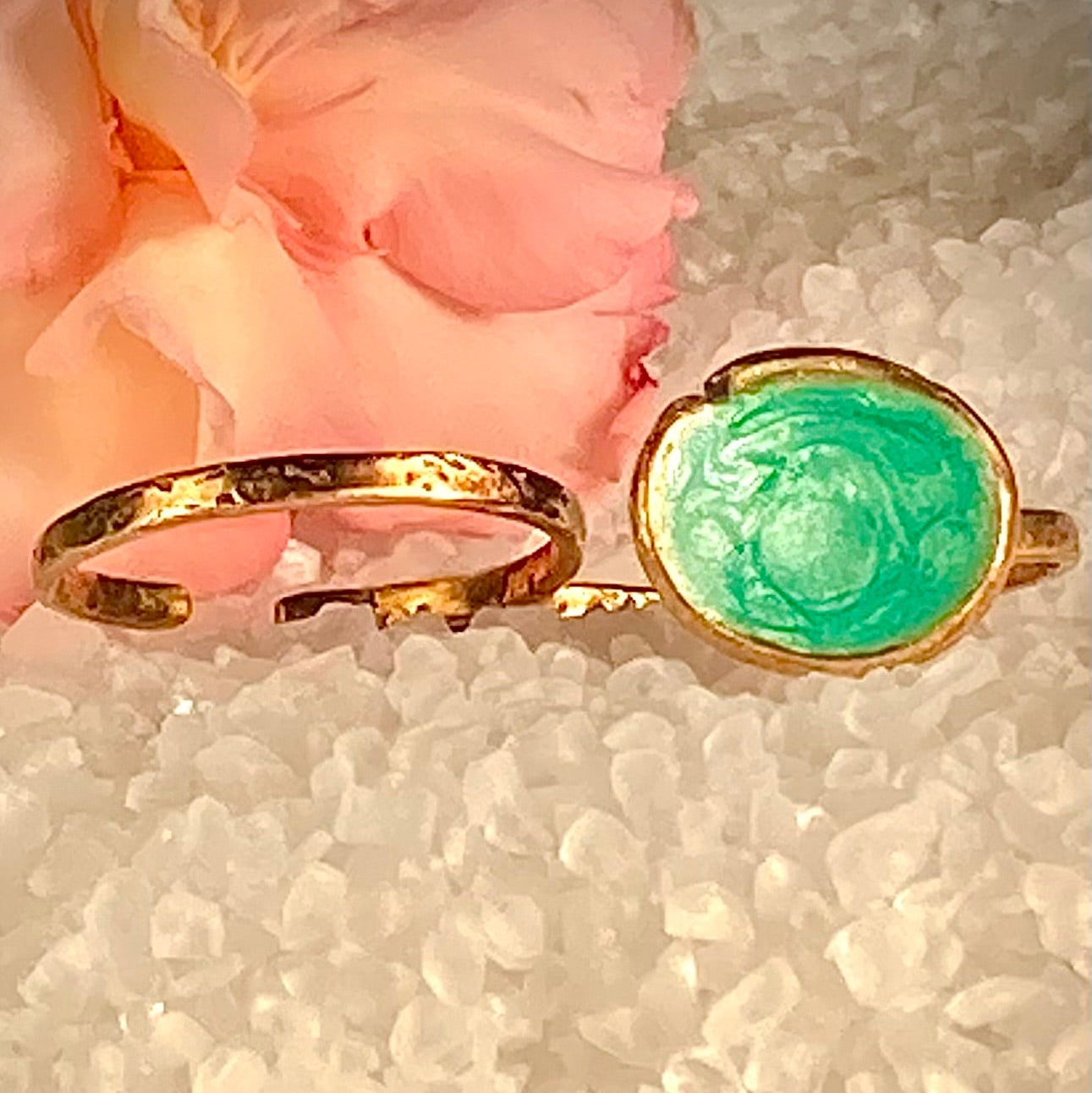 'Twogether' anello doppio in bronzo rosso