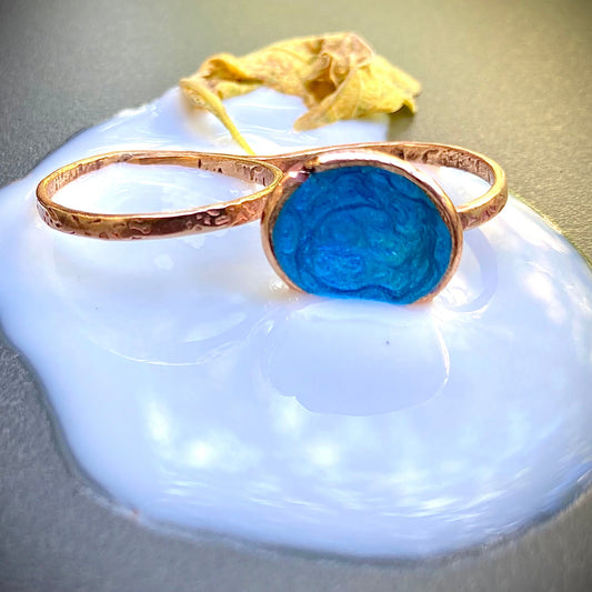 'Twogether' anello doppio in bronzo rosso