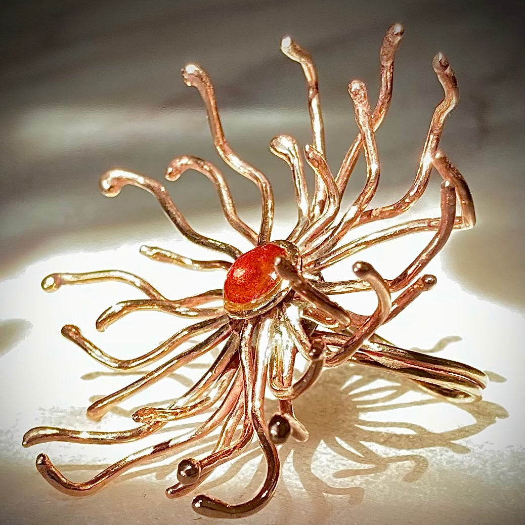 'Sunrise' anello in bronzo rosso