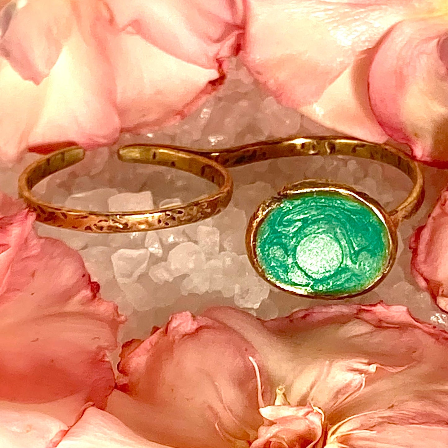 'Twogether' anello doppio in bronzo rosso