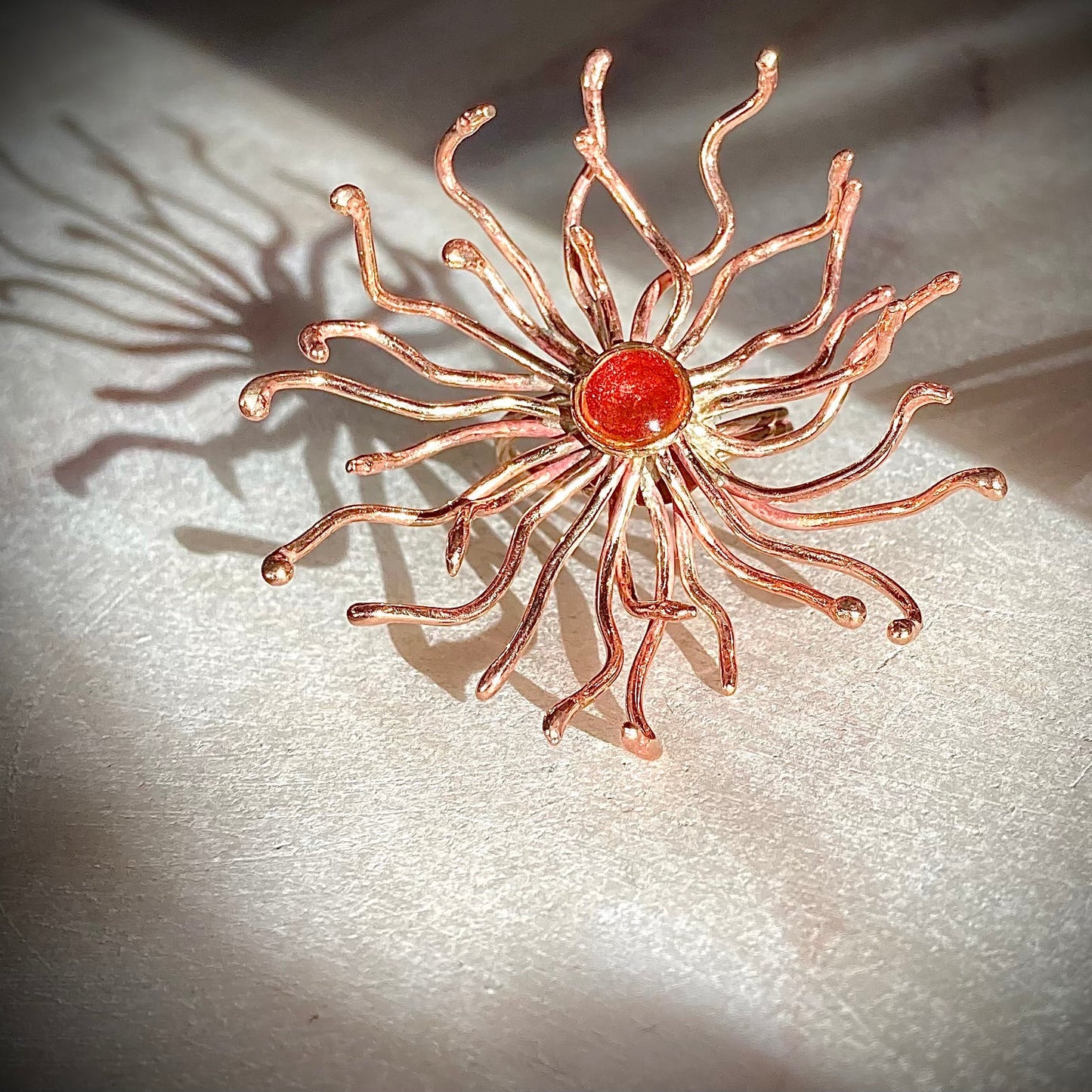 'Sunrise' anello in bronzo rosso