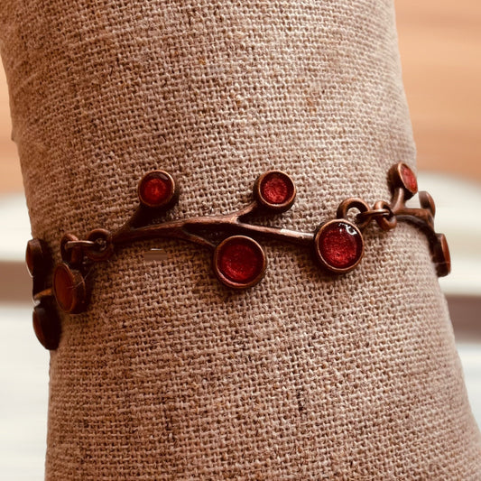 Braccialetto 'Boccioli' in rame rosso