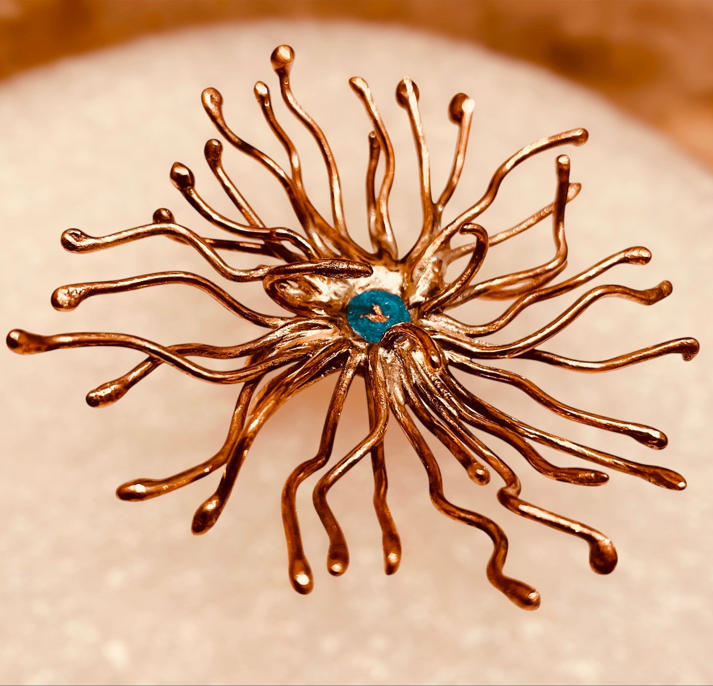 'Sunrise' anello in bronzo rosso