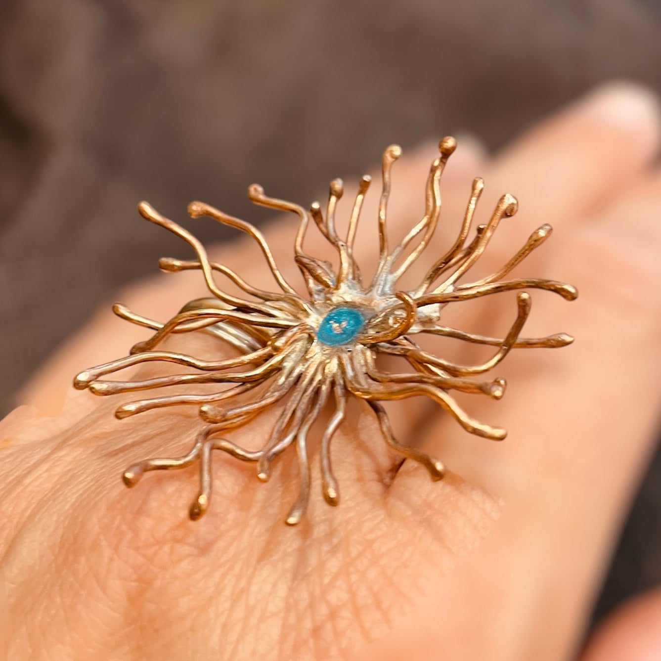 'Sunrise' anello in bronzo rosso