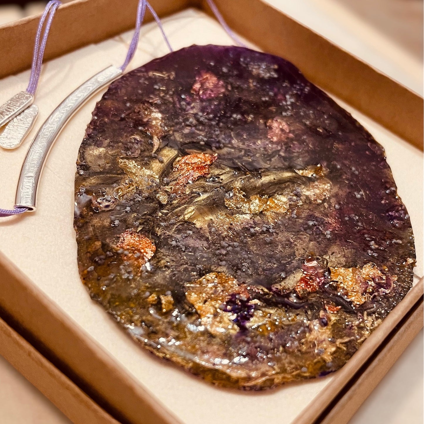 Inclusioni 'Sottobosco', con  finiture in Argento 925