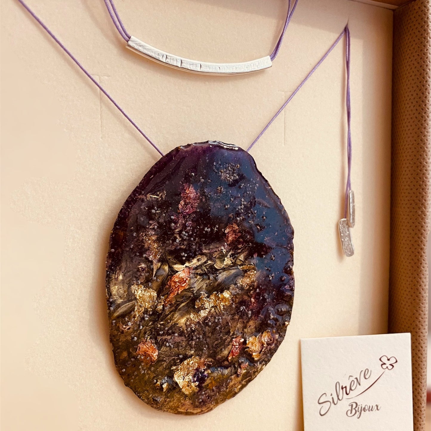 Inclusioni 'Sottobosco', con  finiture in Argento 925